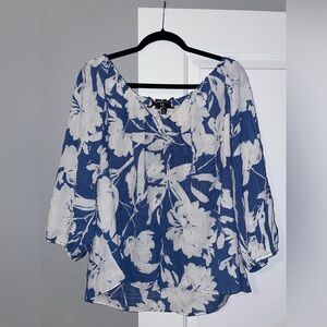 Floral Scoop-Neck Blouse | 2X fit